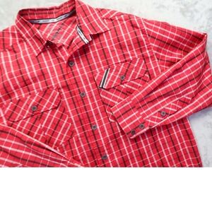 Polaris‎ RZR Men's Red Plaid Ensenada Peninsula Run Long Sleeve Shirt M